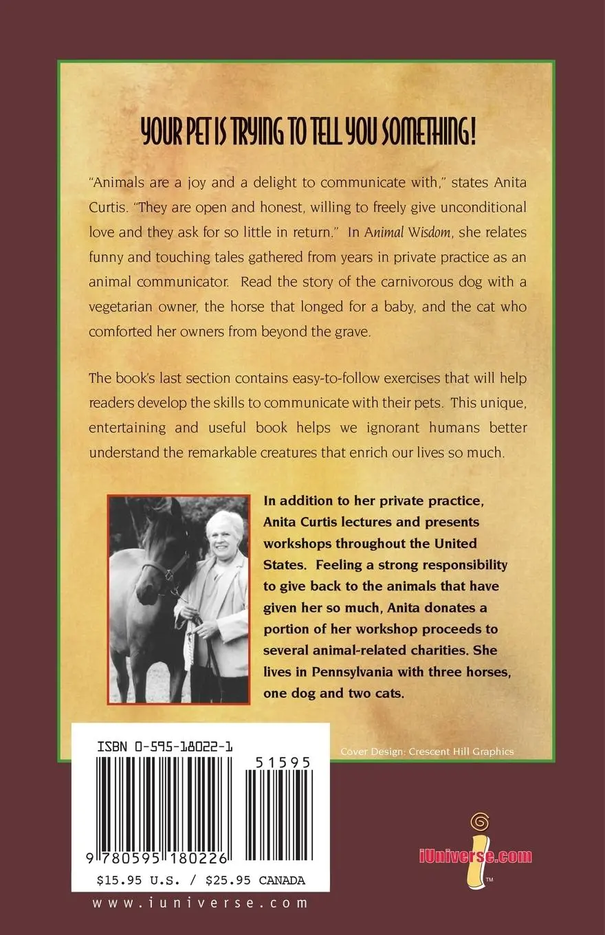 Rückseite: 9780595180226 | Animal Wisdom | Communications with Animals | Anita Curtis | Buch