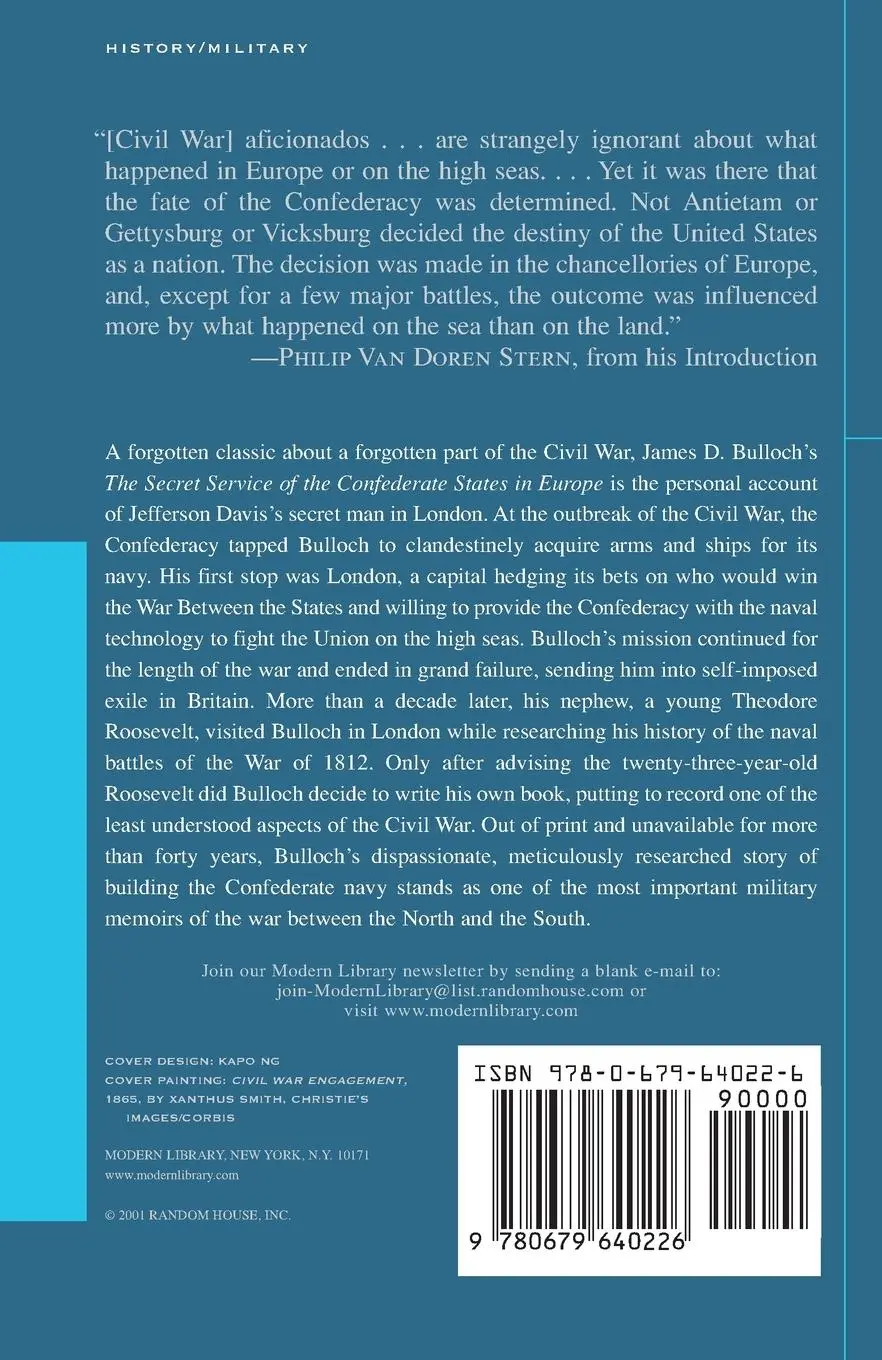 Rückseite: 9780679640226 | The Secret Service of the Confederate States in Europe | Bulloch