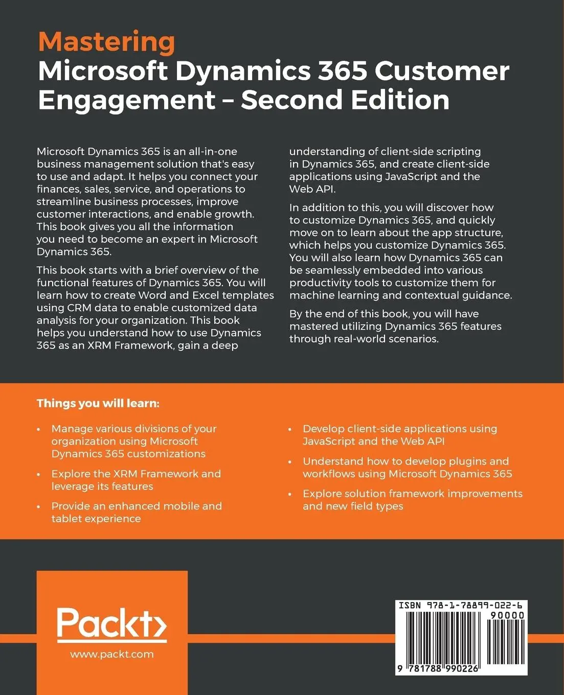 Rückseite: 9781788990226 | Mastering Microsoft Dynamics 365 Customer Engagement - Second Edition