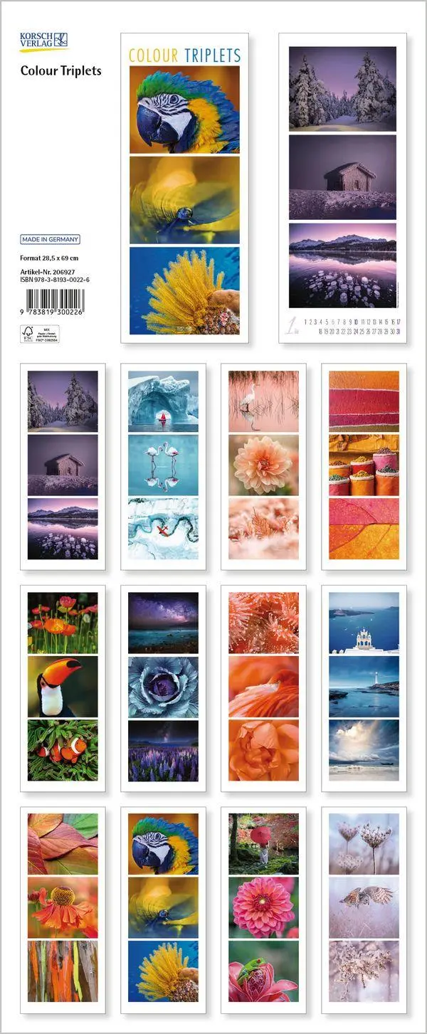 Bild: 9783819300226 | Colour Triplets 2027 | Verlag Korsch | Kalender | Spiralbindung | 2027