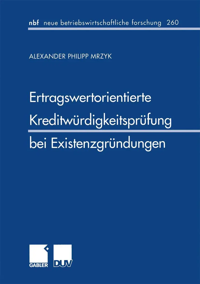 Cover: 9783824490226 | Ertragswertorientierte Kreditwürdigkeitsprüfung bei Existenzgründungen
