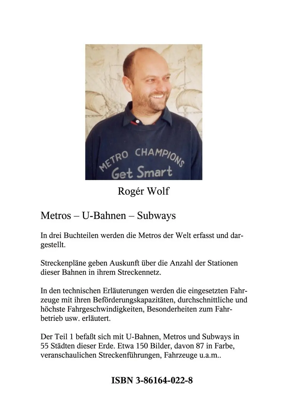 Rückseite: 9783861640226 | Metros U-Bahnen Subways Teil 1 | Rogér Wolf | Taschenbuch | 212 S.
