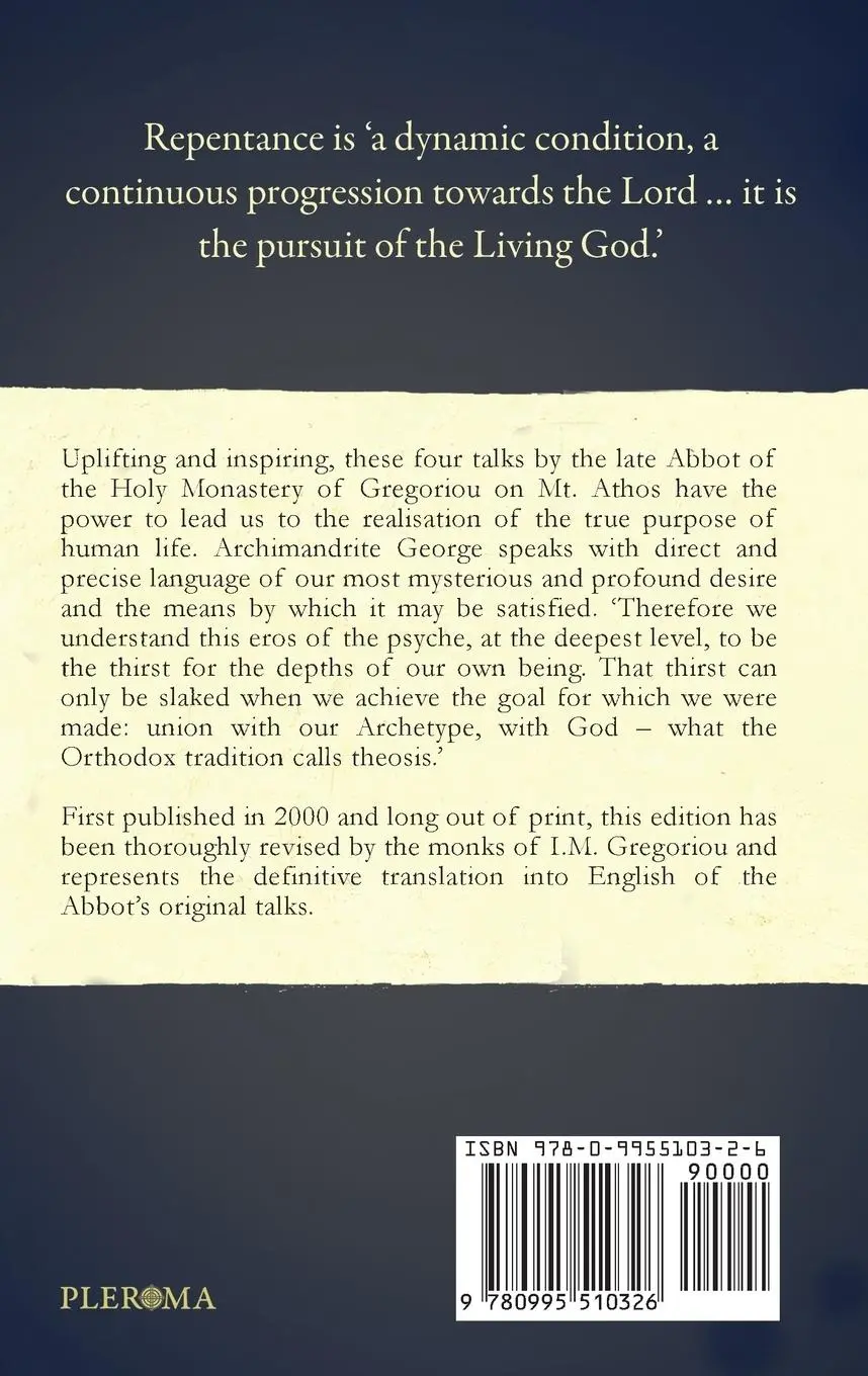 Rückseite: 9780995510326 | The Eros of Repentance | Four Homilies on Athonite Monasticism | Buch