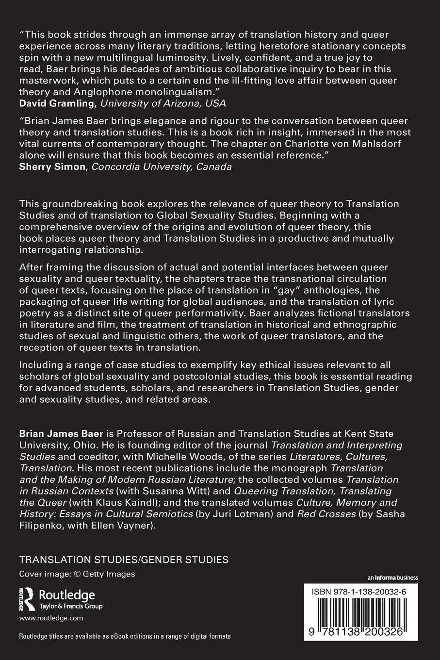 Rückseite: 9781138200326 | Queer Theory and Translation Studies | Language, Politics, Desire