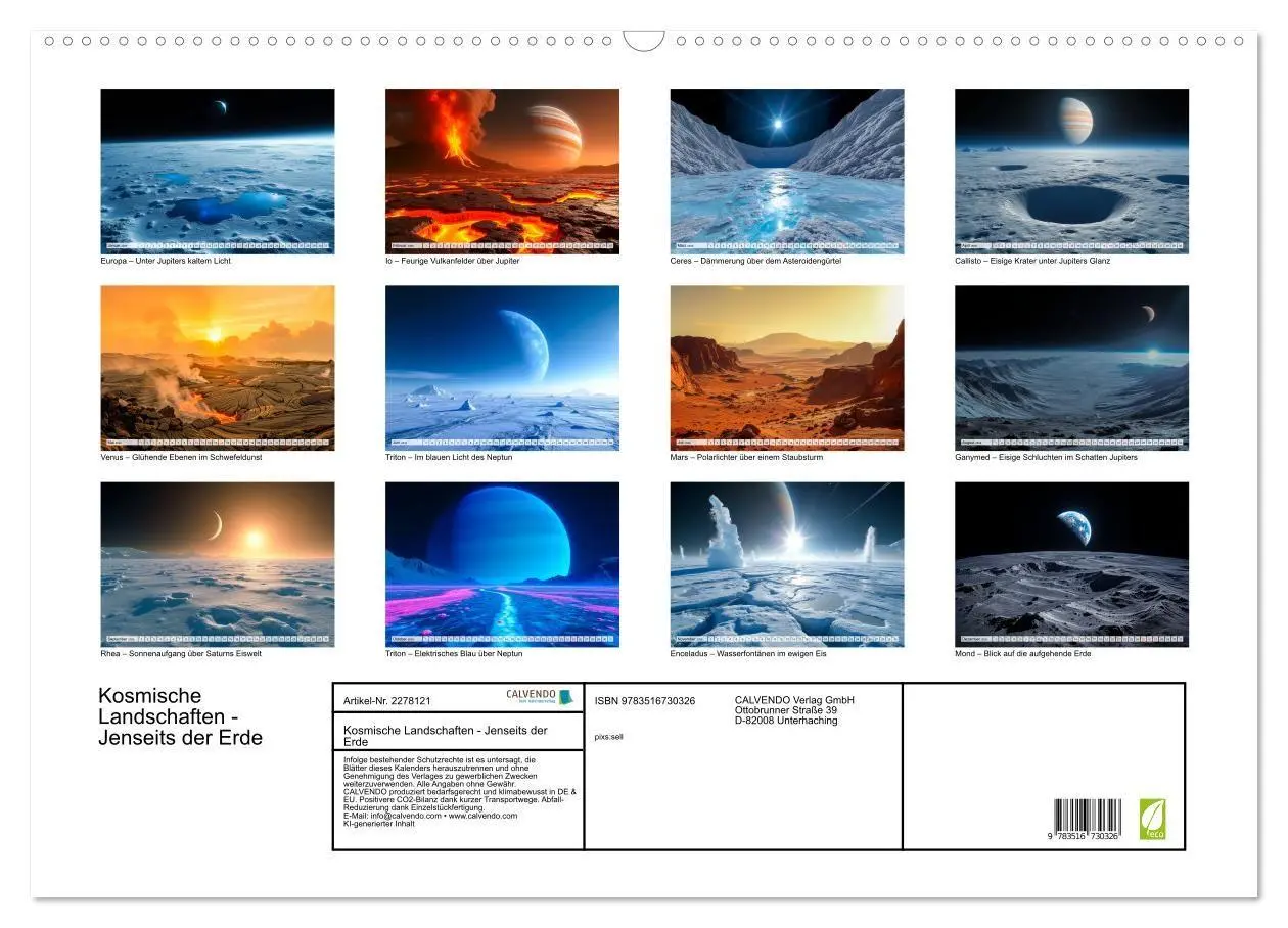 Bild: 9783516730326 | Kosmische Landschaften - Jenseits der Erde (Wandkalender 2026 DIN...