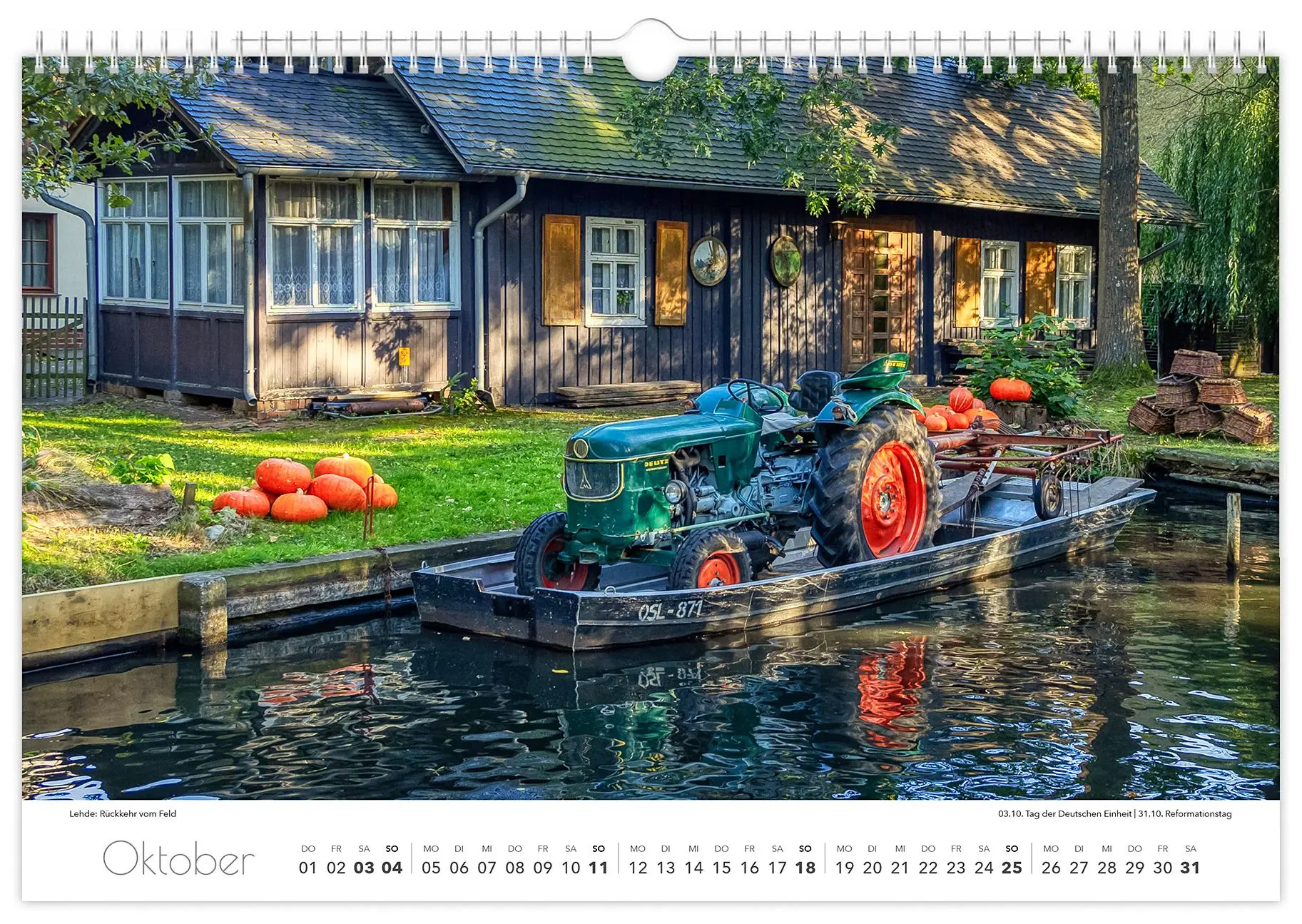 Bild: 9783910680326 | Kalender Spreewald 2026 | Peter Becker 45 x 30 cm weißes Kalendarium