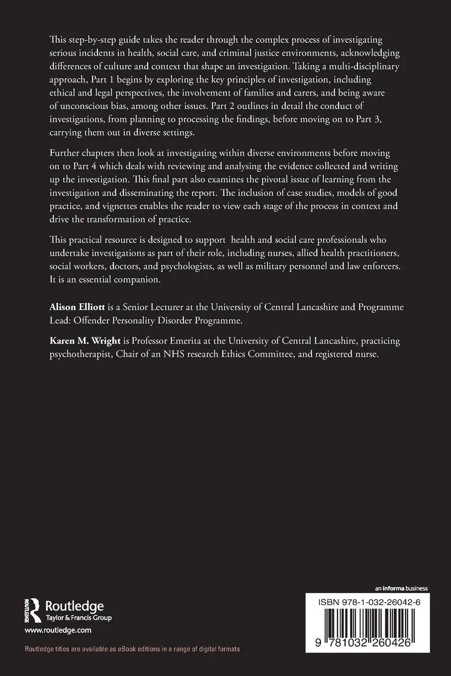 Rückseite: 9781032260426 | Patient Safety and Serious Incident Responses | The Essentials | Buch