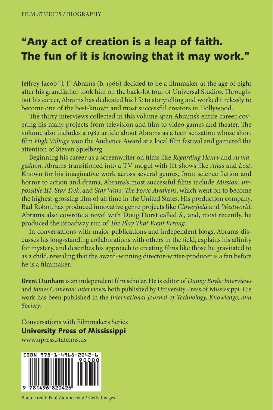 Rückseite: 9781496820426 | J. J. Abrams | Interviews | Brent Dunham | Taschenbuch | Englisch