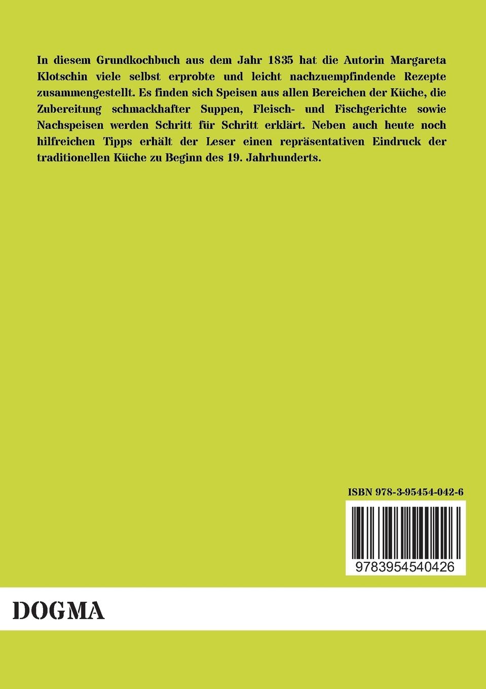 Rückseite: 9783954540426 | Praktisches Kochbuch | Margareta Klotschin | Taschenbuch | 296 S.