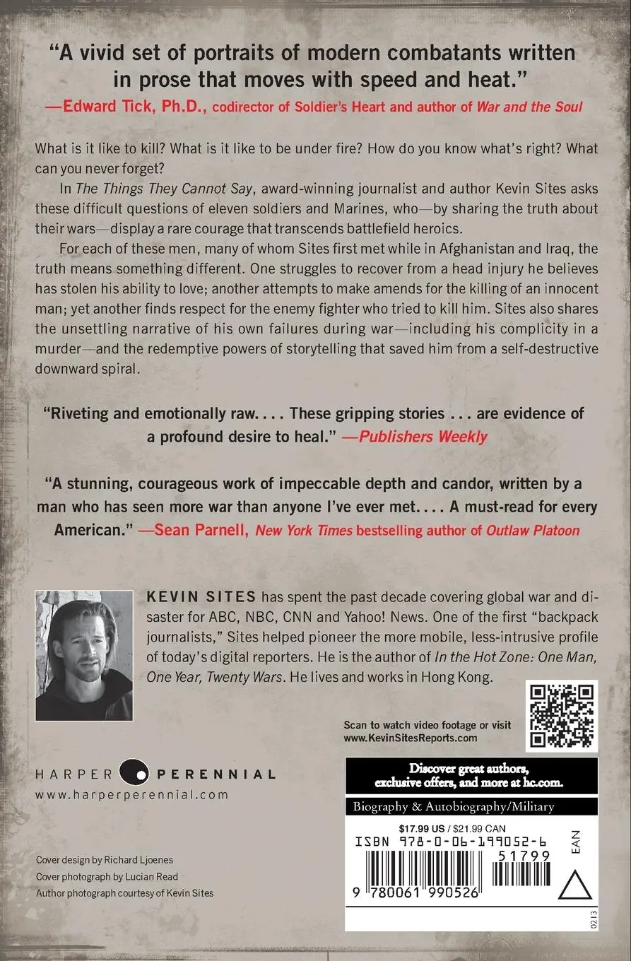 Rückseite: 9780061990526 | THINGS THEY CANNOT SAY PB | Kevin Sites | Taschenbuch | Englisch