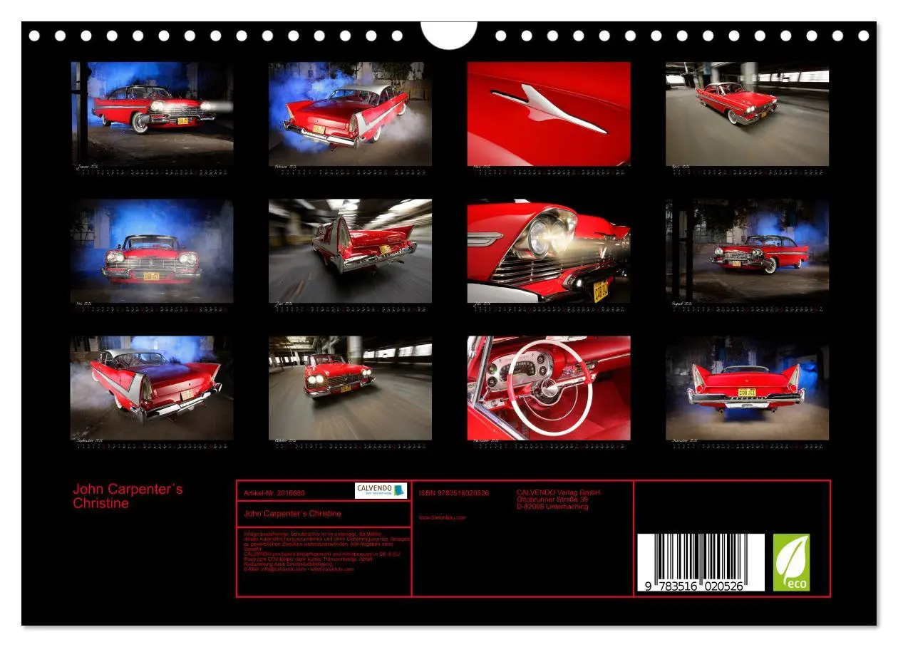 Bild: 9783516020526 | John Carpenter´s Christine (Wandkalender 2026 DIN A4 quer),...