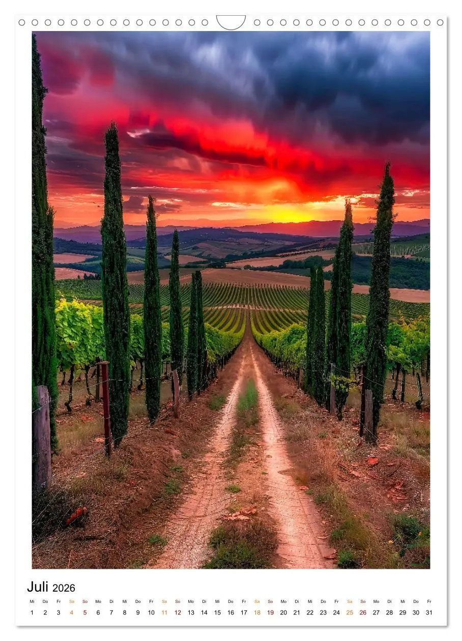 Bild: 9783516260526 | Toskana meine Liebe (Wandkalender 2026 DIN A3 hoch), CALVENDO...