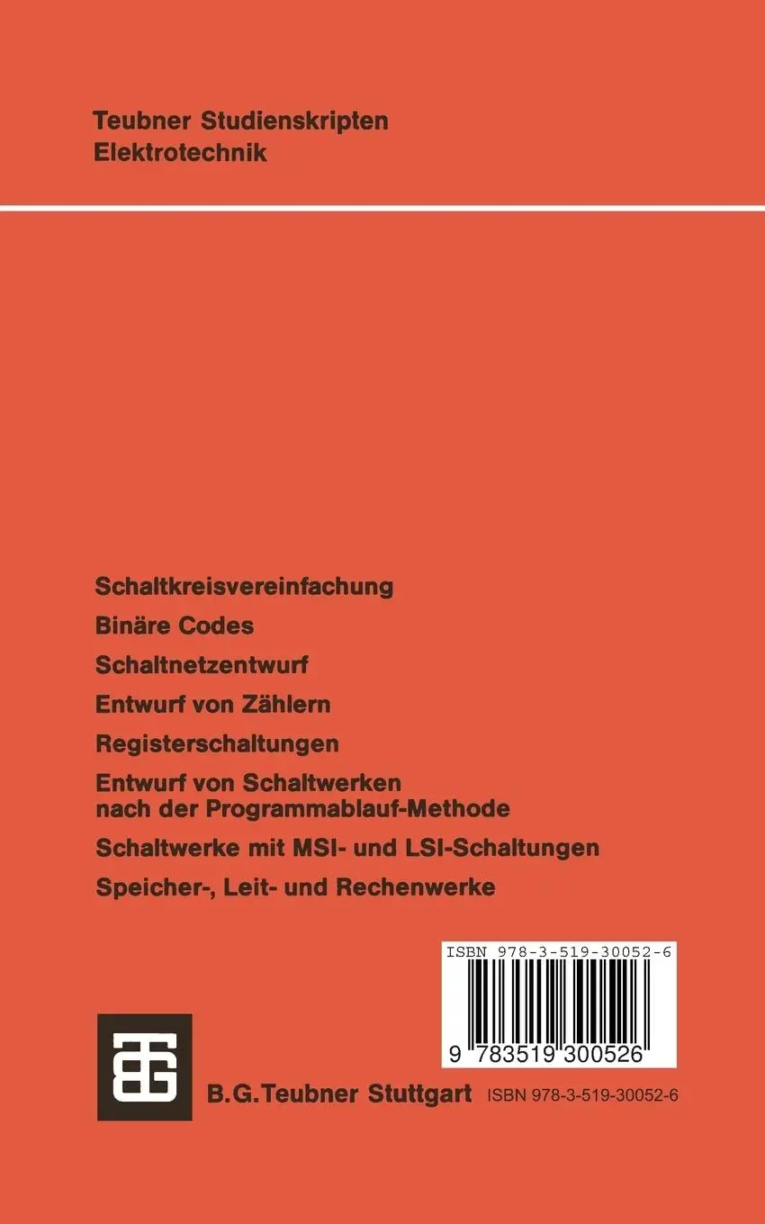 Rückseite: 9783519300526 | Nachrichtenverarbeitung Entwurf digitaler Schaltwerke | Nüchel (u. a.)