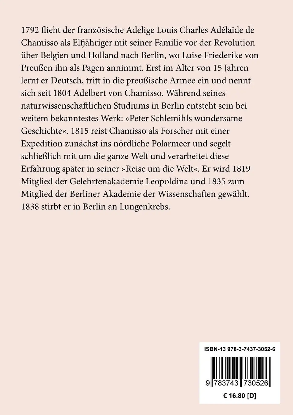 Rückseite: 9783743730526 | Gedichte | Ausgabe letzter Hand | Adelbert Von Chamisso | Taschenbuch