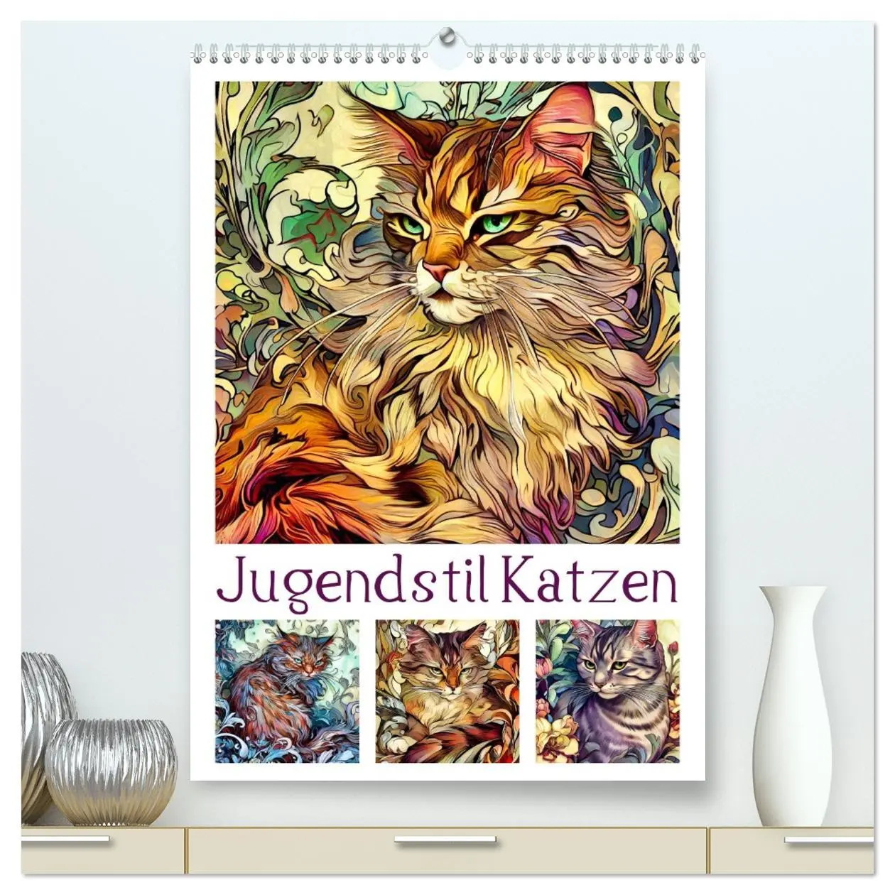 Cover: 9783516320626 | Jugendstil Katzen (hochwertiger Premium Wandkalender 2026 DIN A2...