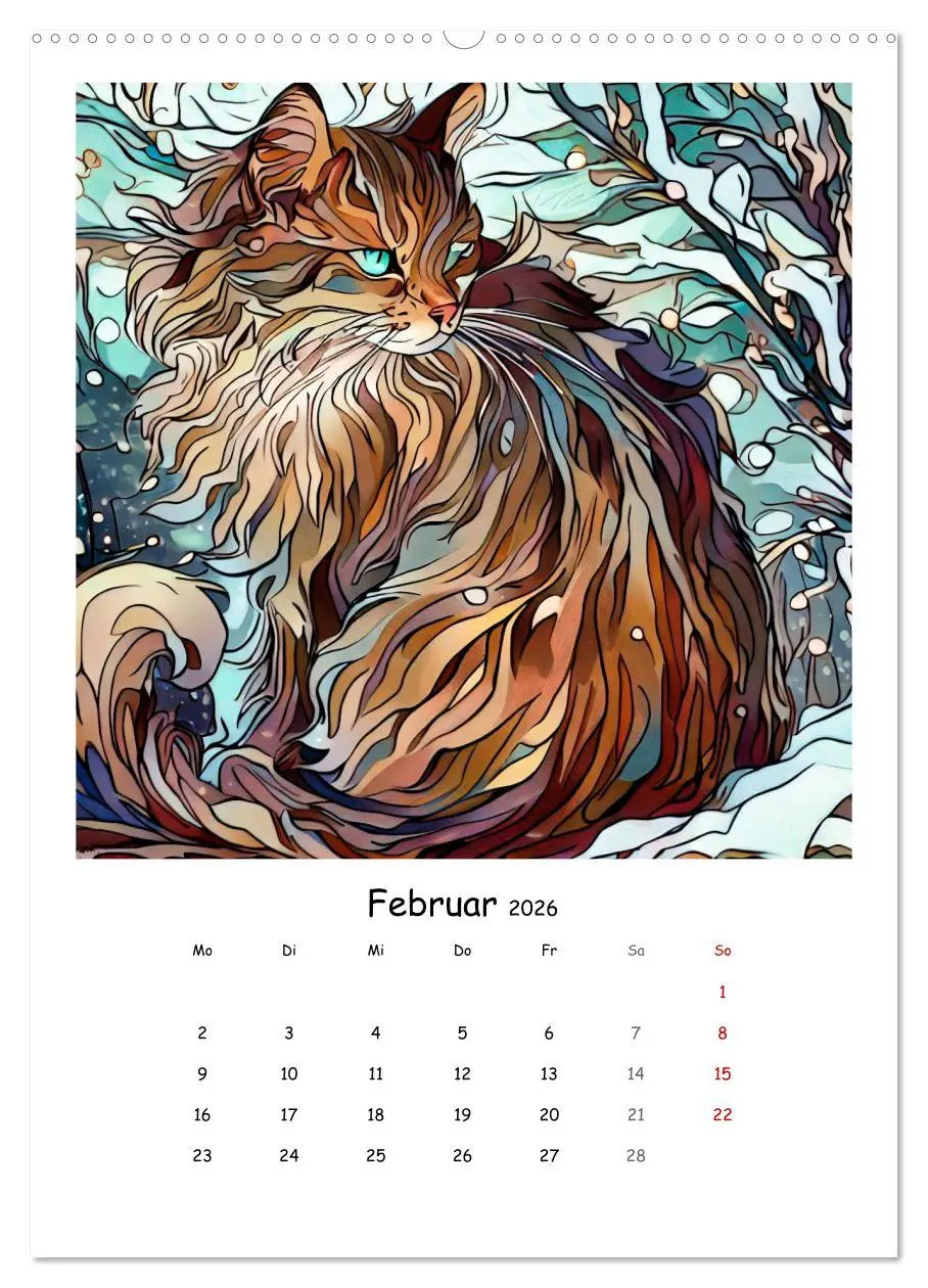 Bild: 9783516320626 | Jugendstil Katzen (hochwertiger Premium Wandkalender 2026 DIN A2...