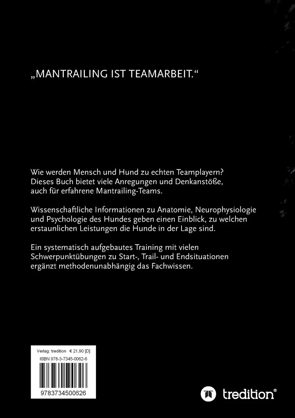 Rückseite: 9783734500626 | Mantrailing - Wissenschaft und Praxis | Diana A. Peters | Taschenbuch