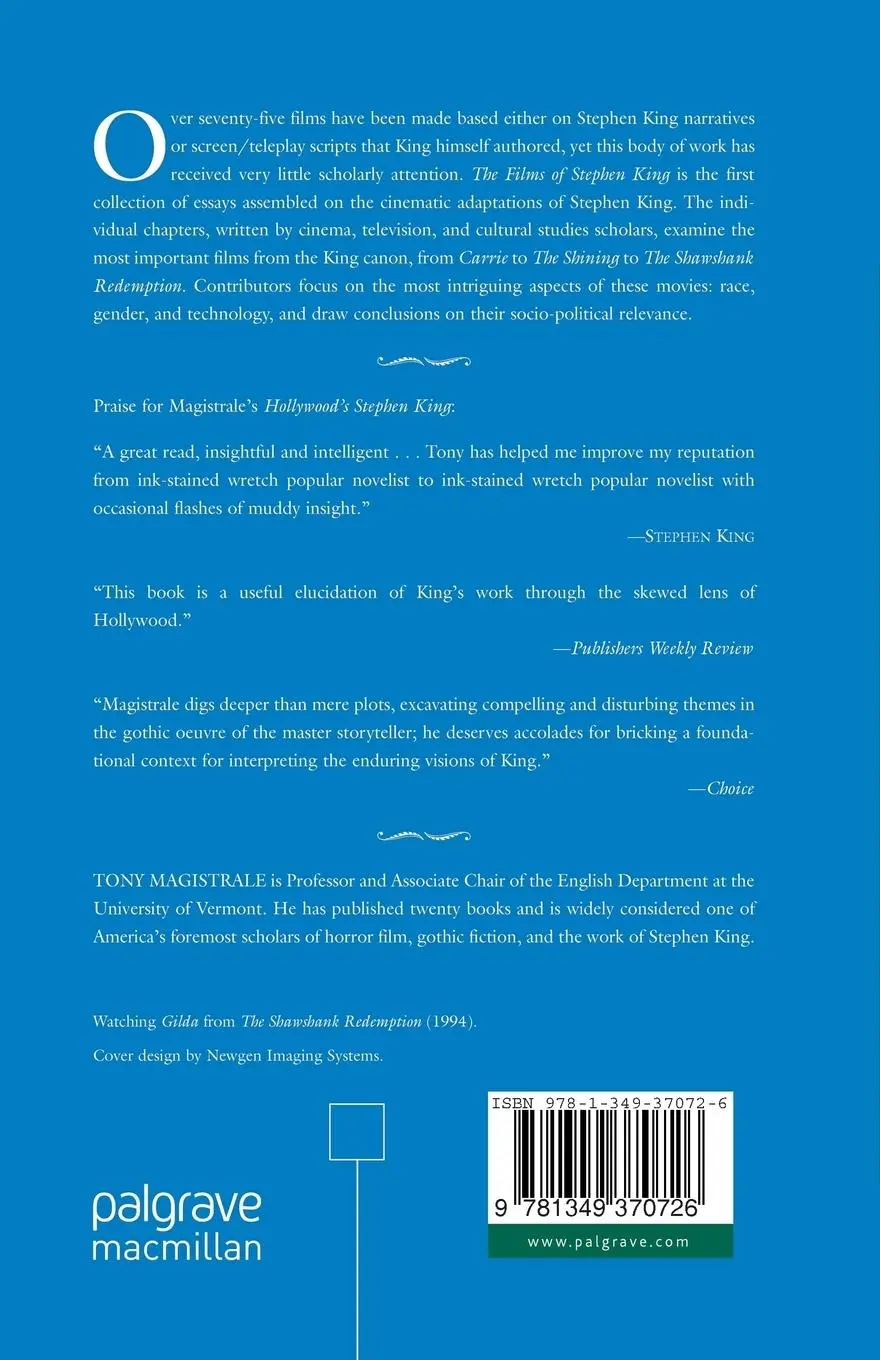 Rückseite: 9781349370726 | The Films of Stephen King | From Carrie to Secret Window | Magistrale