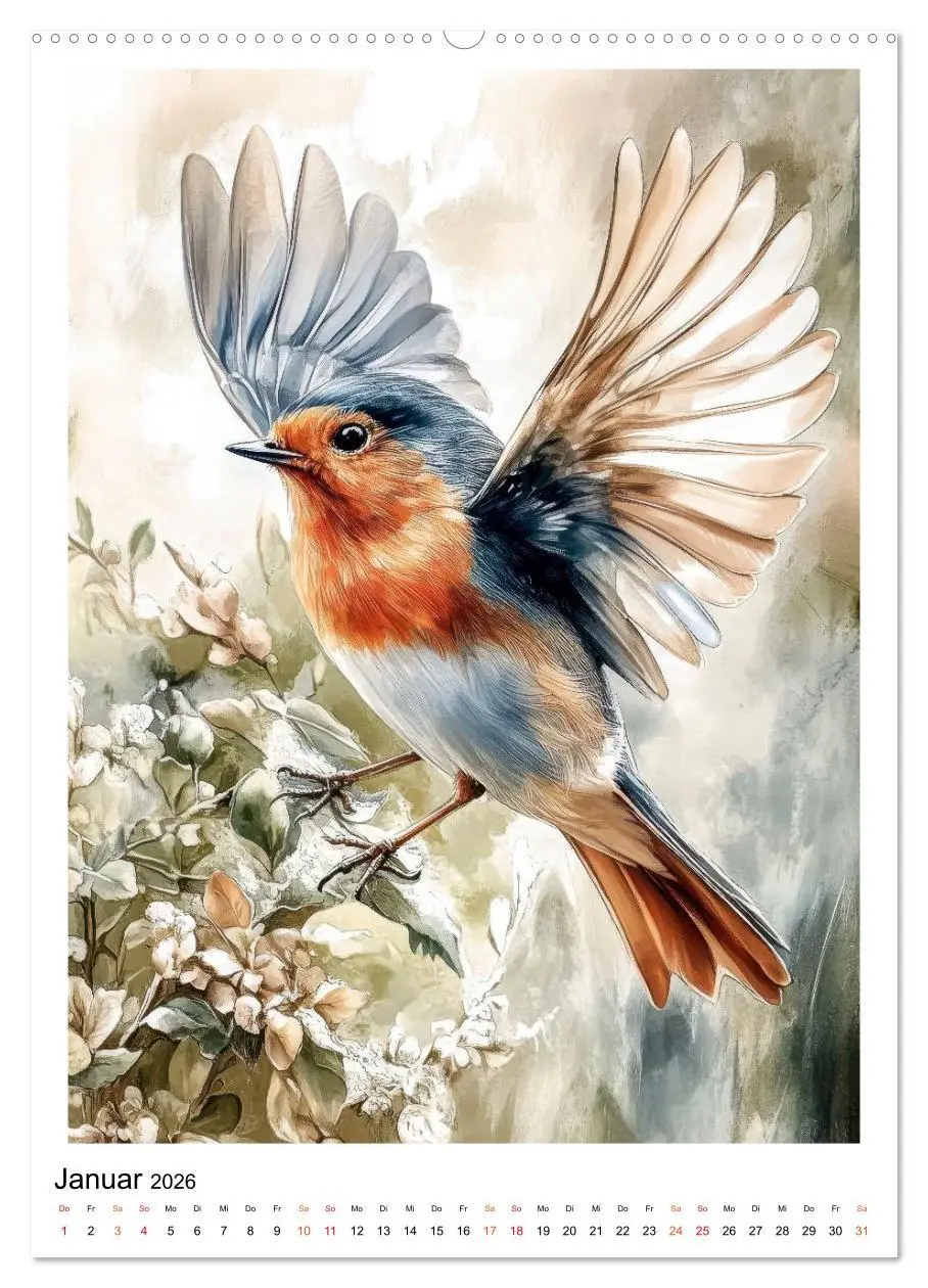 Bild: 9783457910726 | Vögel - gefiederte Freunde in unserem Garten (Wandkalender 2026 DIN...