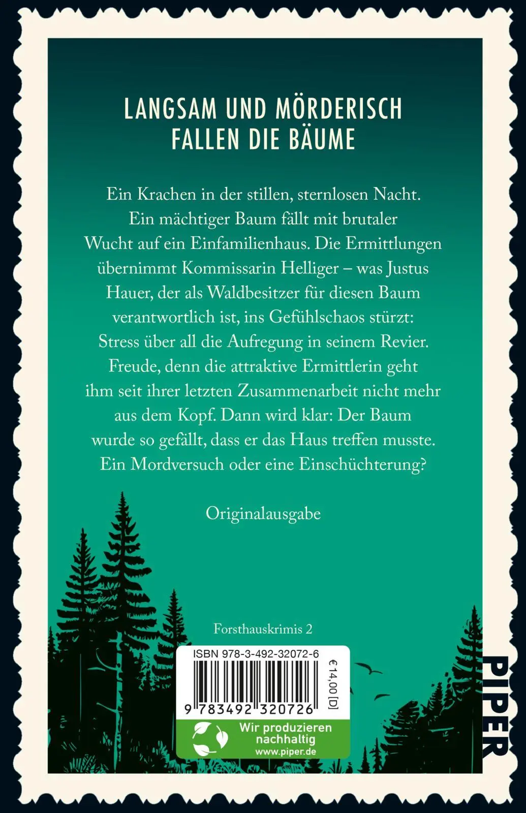 Rückseite: 9783492320726 | Baumsterben | Christoph Stoll | Taschenbuch | Forsthauskrimis | 320 S.