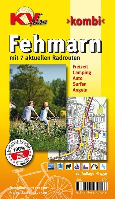 Cover: 9783896410726 | Fehmarn, KVplan, Radkarte/Freizeitkarte/Stadtplan, 1:27.500 / 1:12.500