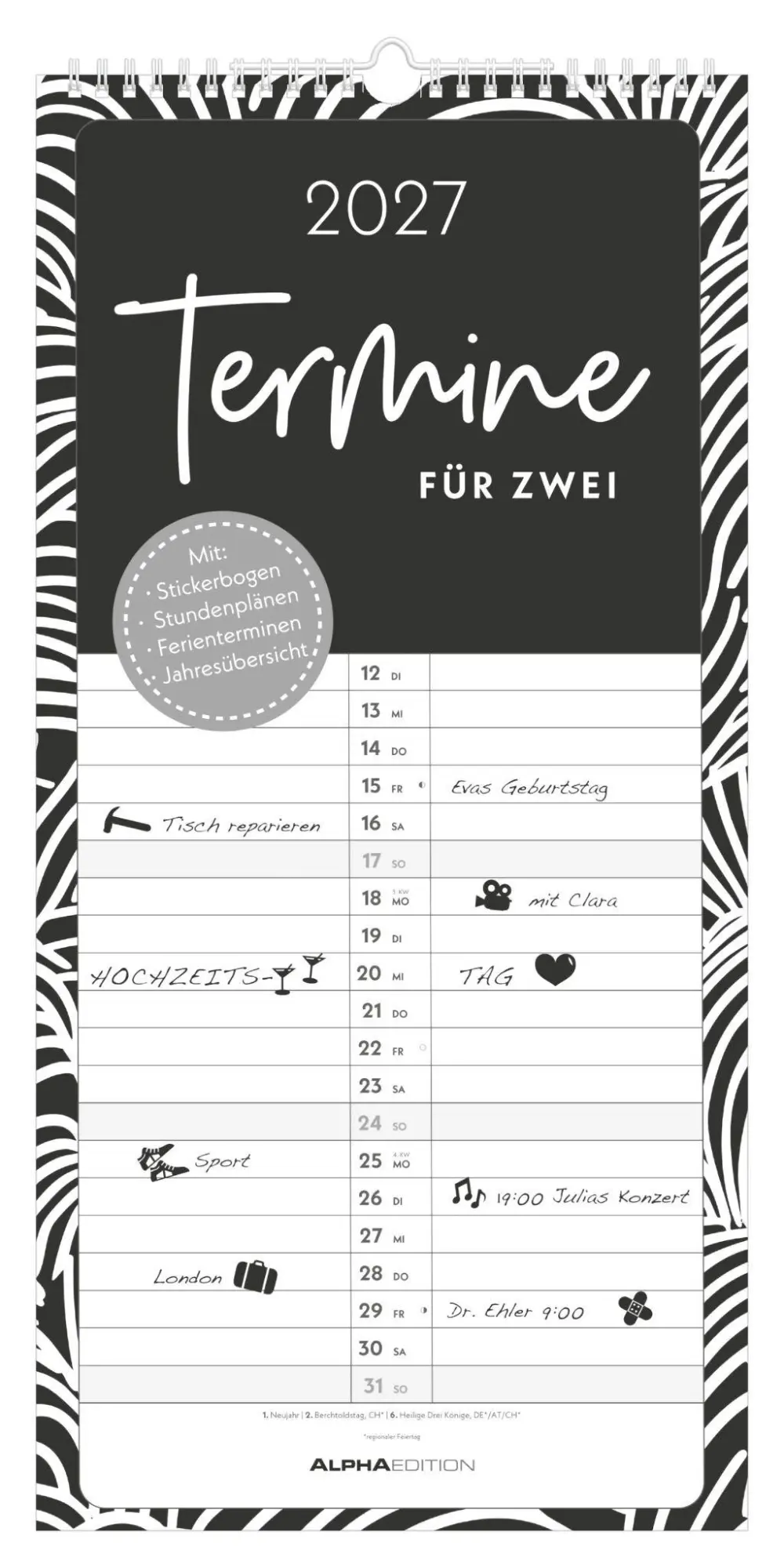 Cover: 4069095010826 | Termine für 2 Black and White 2027 | Neumann Verlage GmbH &amp; Co KG