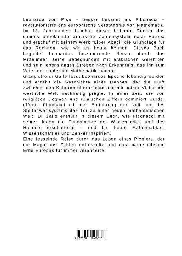 Rückseite: 9783384400826 | Fibonacci und die Magie der Zahlen: Die Entstehung der modernen...