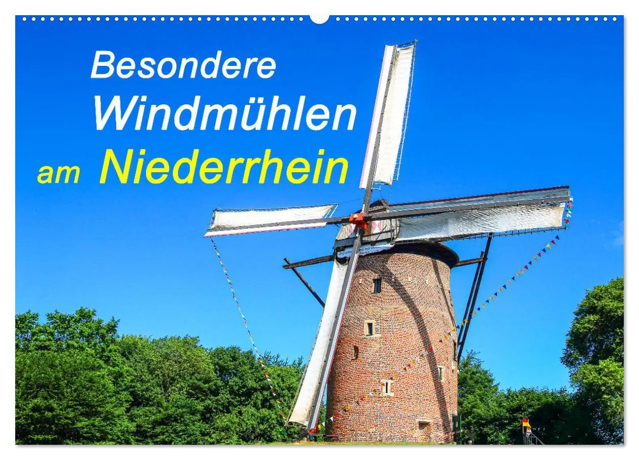 Cover: 9783457520826 | Besondere Windmühlen am Niederrhein (Wandkalender 2026 DIN A2...