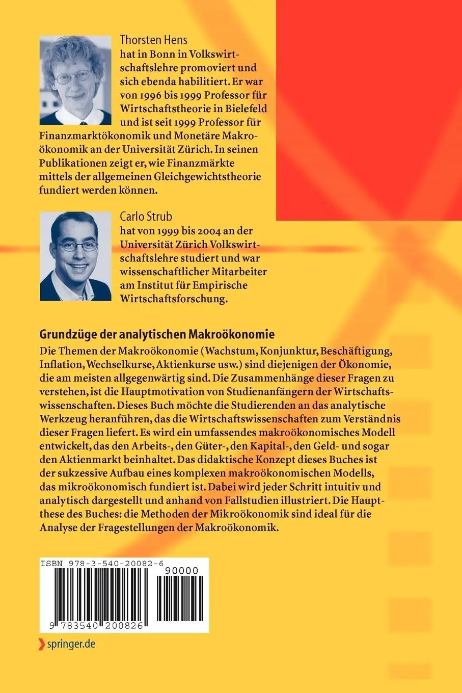Rückseite: 9783540200826 | Grundzüge der analytischen Makroökonomie | Carlo Strub (u. a.) | Buch