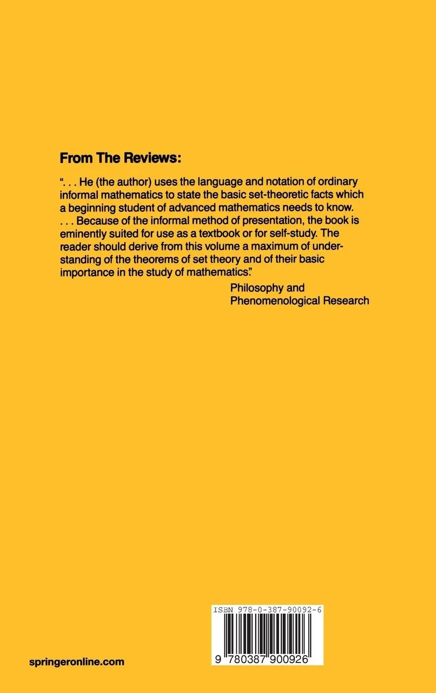 Rückseite: 9780387900926 | Naive Set Theory | P. R. Halmos | Buch | vii | Englisch | 1998