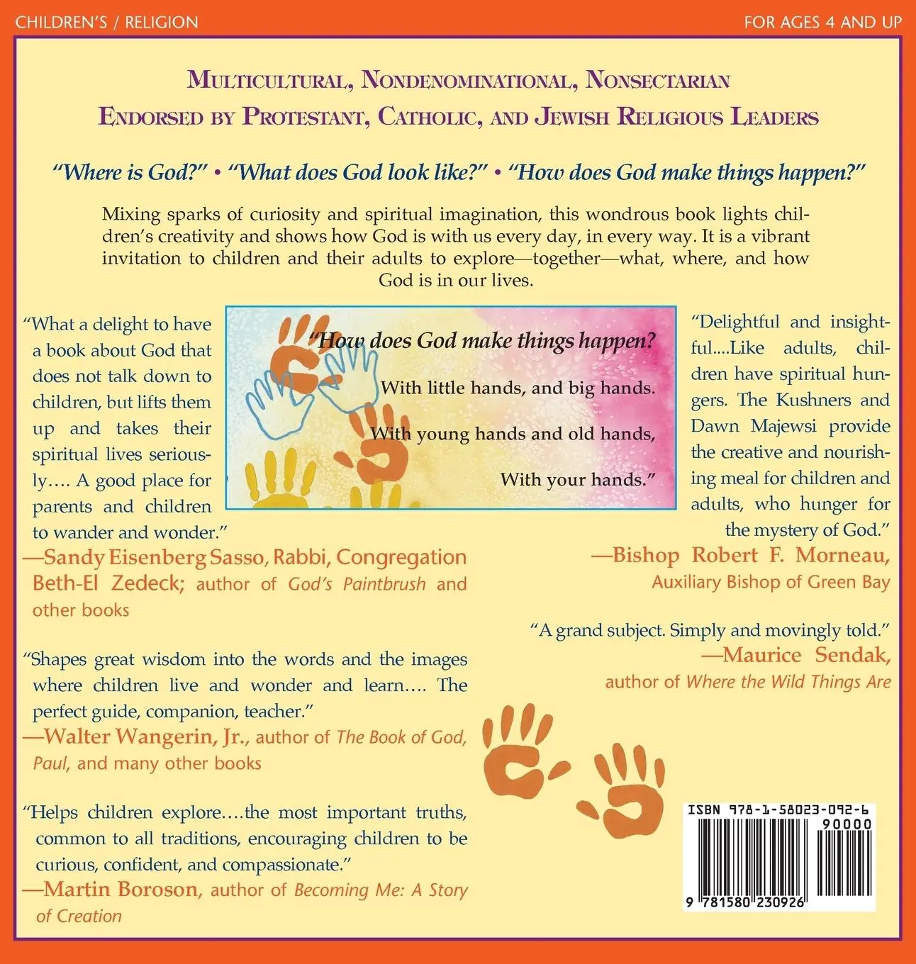 Rückseite: 9781580230926 | Because Nothing Looks Like God | Lawrence Kushner (u. a.) | Buch