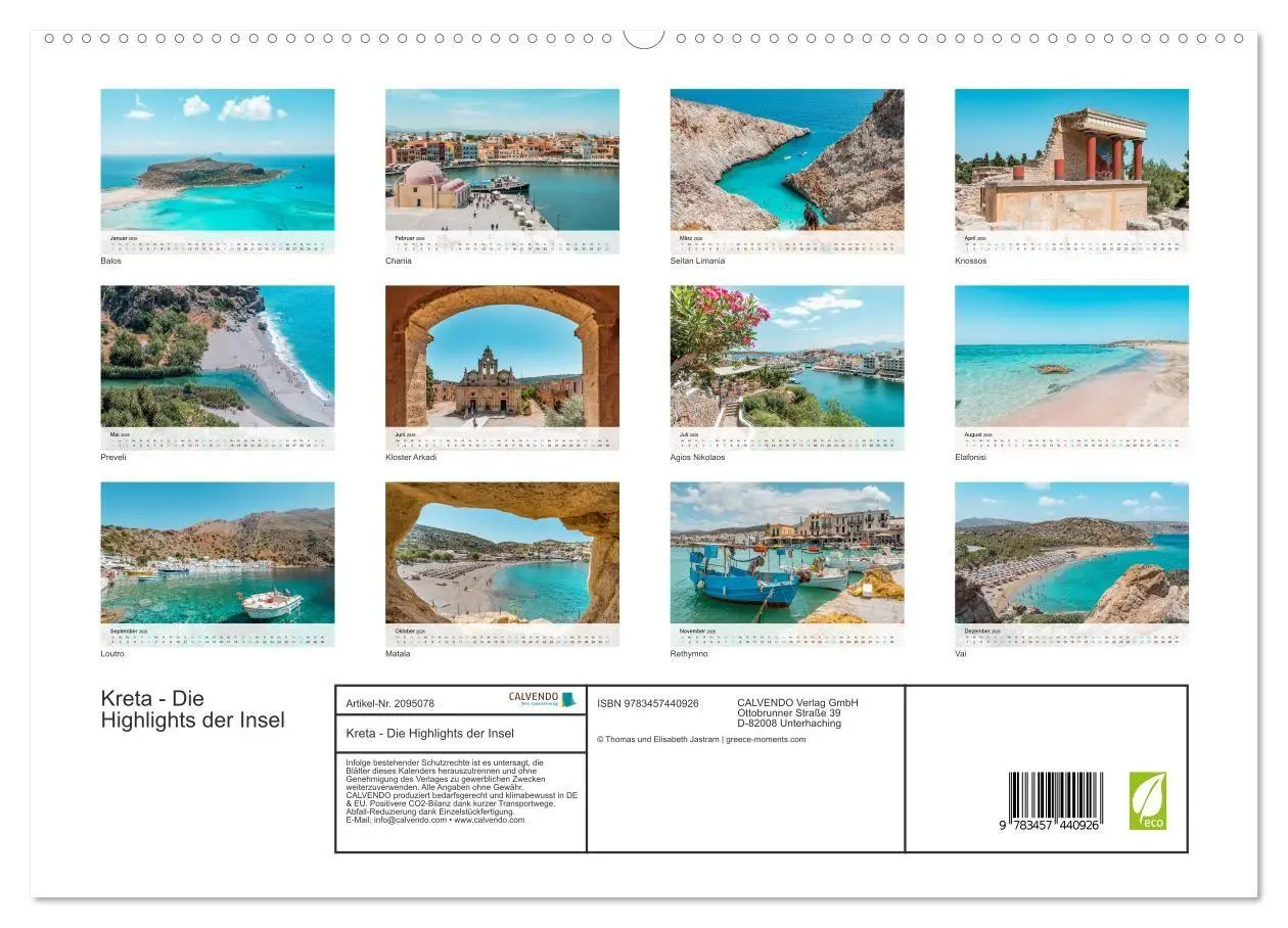 Bild: 9783457440926 | Kreta - Die Highlights der Insel (hochwertiger Premium Wandkalender...