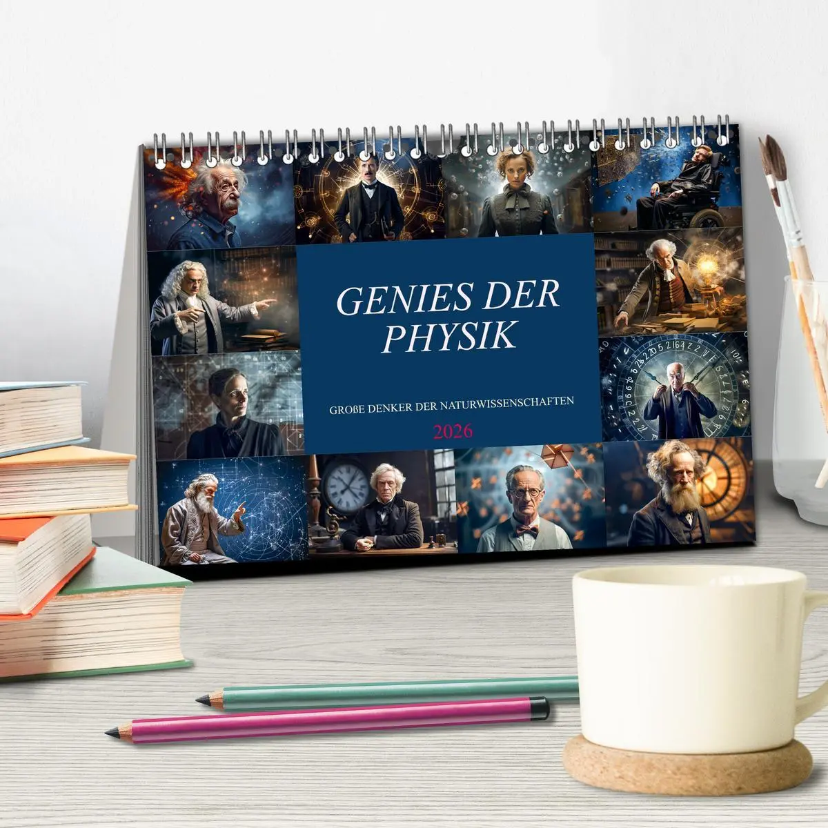 Bild: 9783457510926 | Genies der Physik (Tischkalender 2026 DIN A5 quer), CALVENDO...