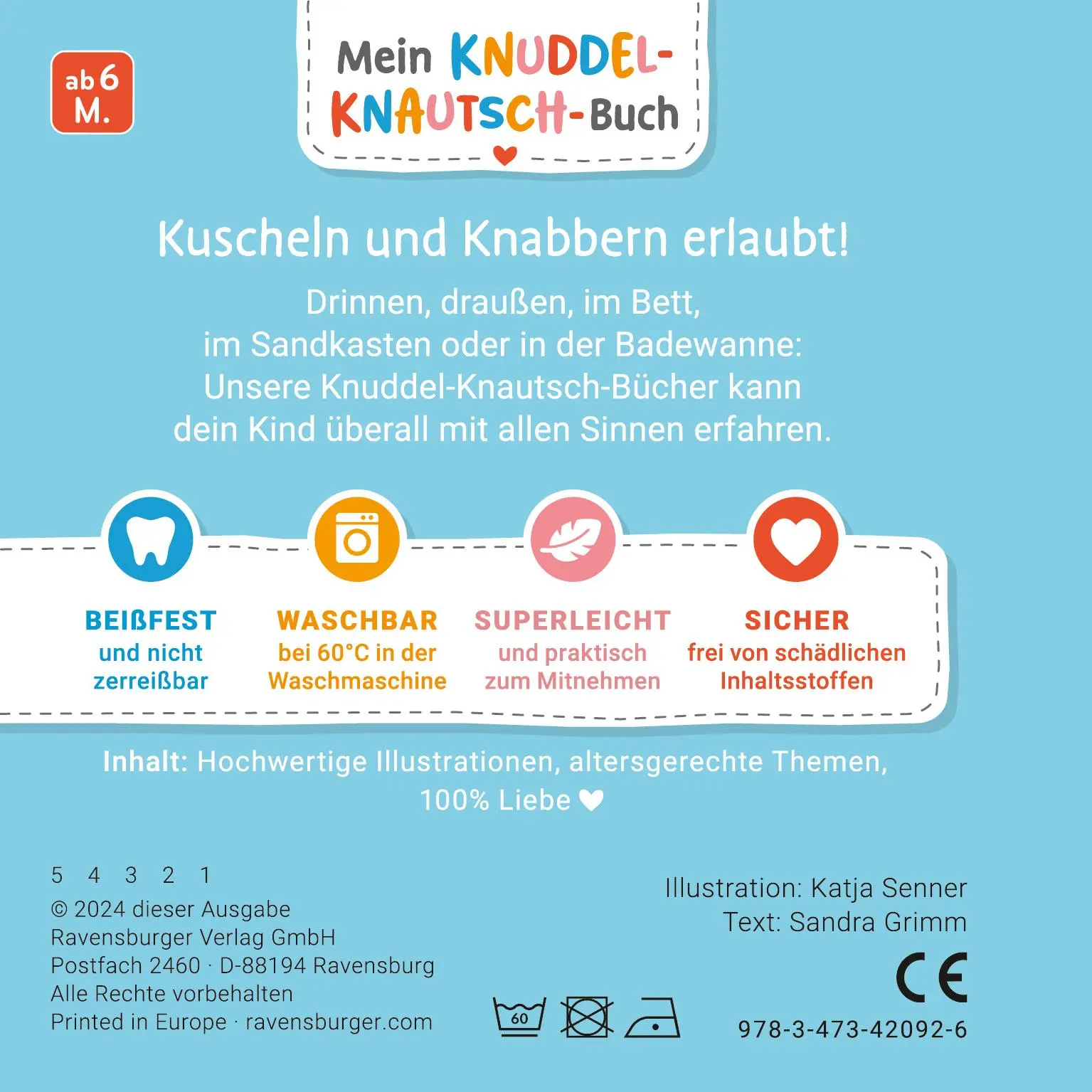 Rückseite: 9783473420926 | Mein Knuddel-Knautsch-Buch - Meine Tierkinder | Sandra Grimm | Buch