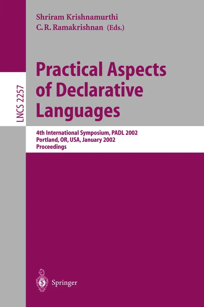 Cover: 9783540430926 | Practical Aspects of Declarative Languages | Ramakrishnan (u. a.)