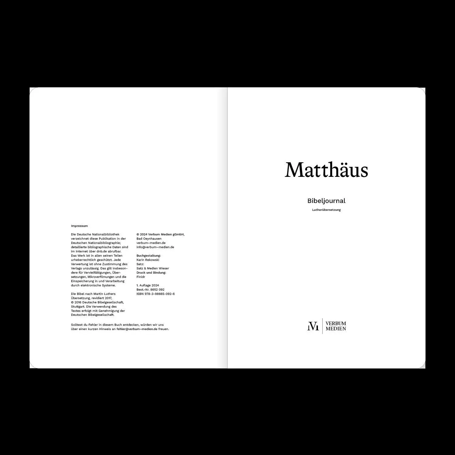 Bild: 9783986650926 | Matthäus (Bibeljournal) | Verbum Medien | Taschenbuch | Bibeljournal