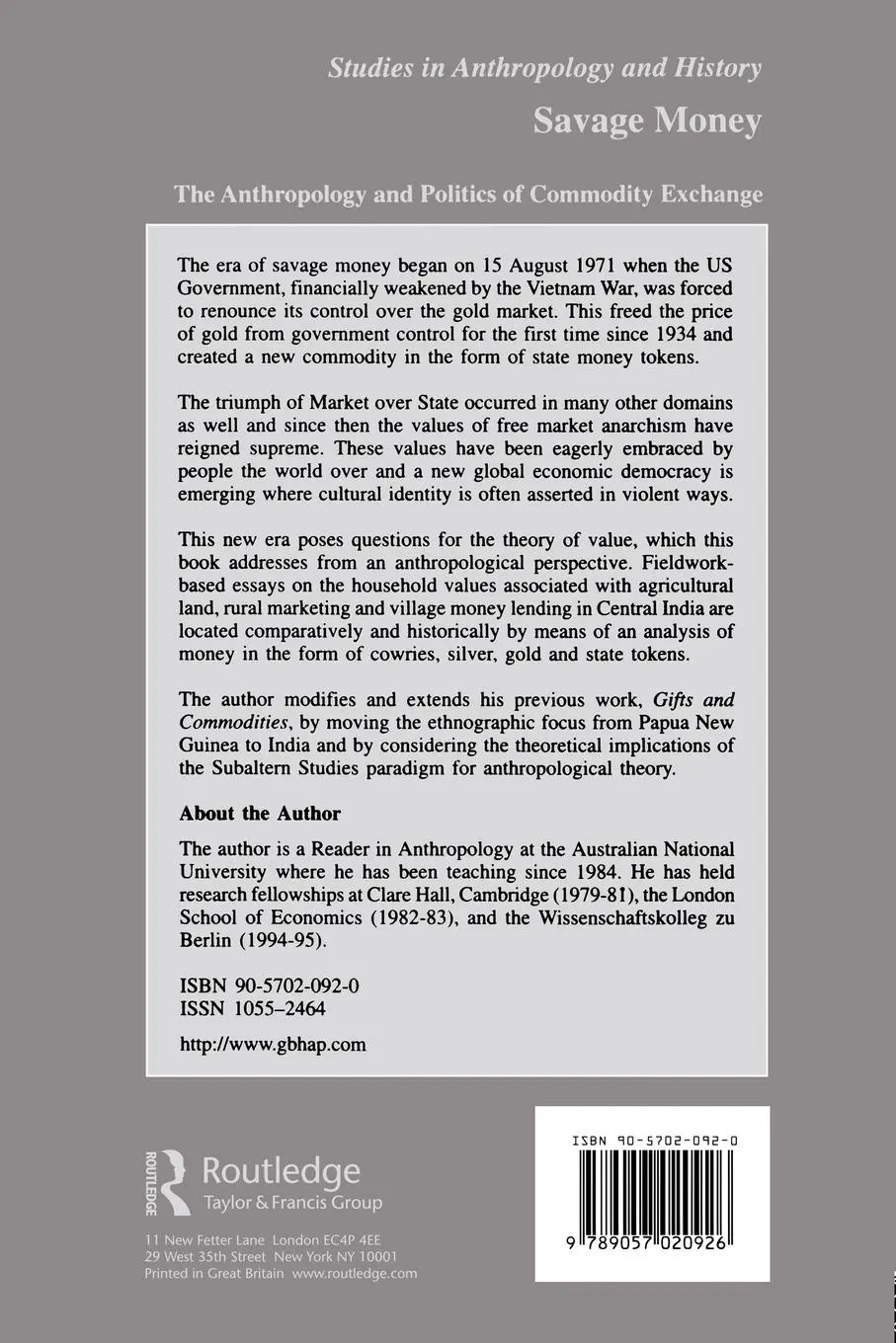 Rückseite: 9789057020926 | Savage Money | C. A. Gregory | Taschenbuch | Englisch | 1997