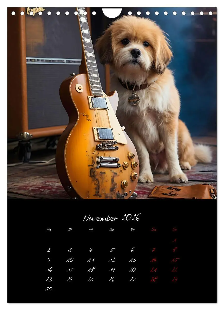 Bild: 9783457261026 | Gitarren und Hunde mit Herz (Wandkalender 2026 DIN A4 hoch),...