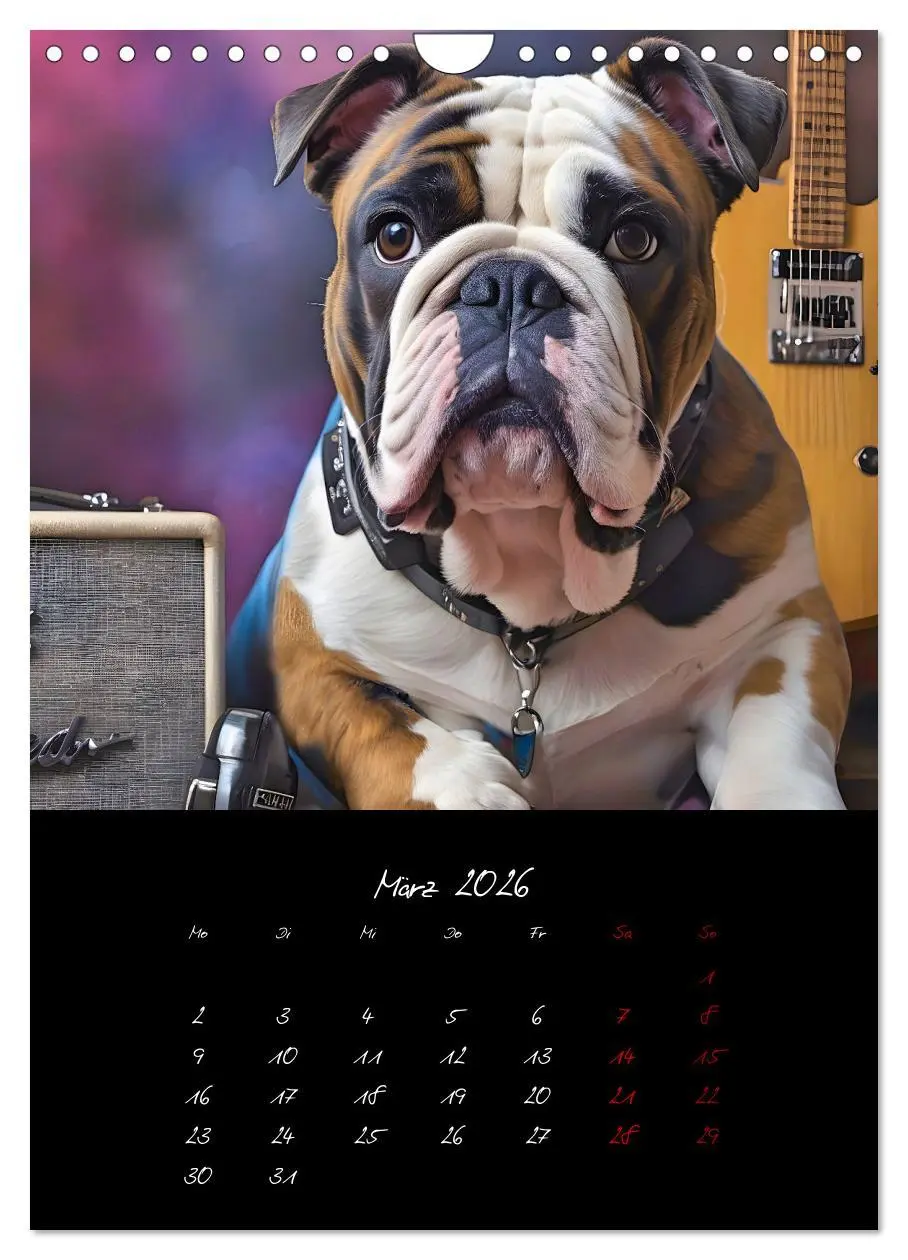Bild: 9783457261026 | Gitarren und Hunde mit Herz (Wandkalender 2026 DIN A4 hoch),...