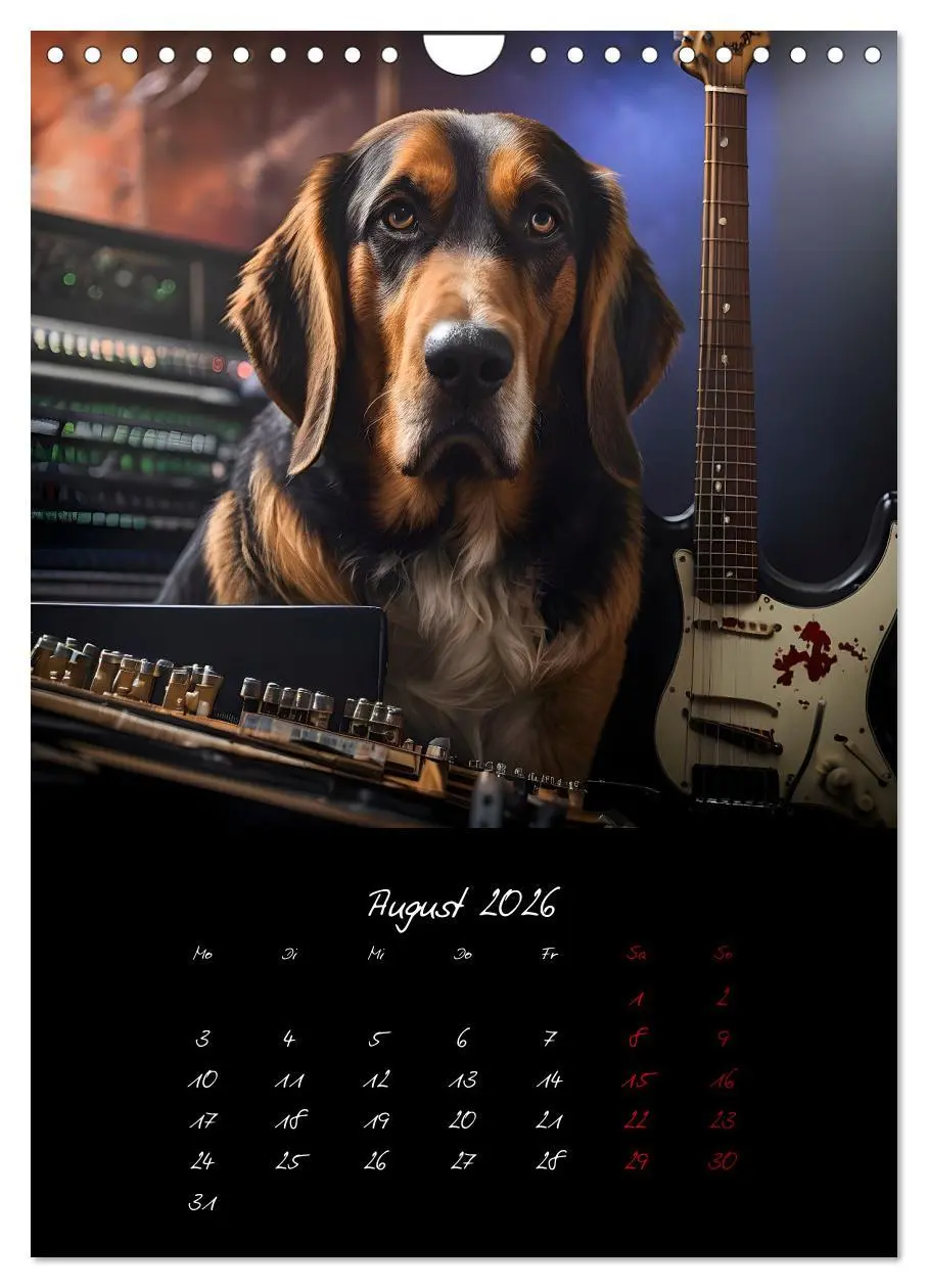 Bild: 9783457261026 | Gitarren und Hunde mit Herz (Wandkalender 2026 DIN A4 hoch),...