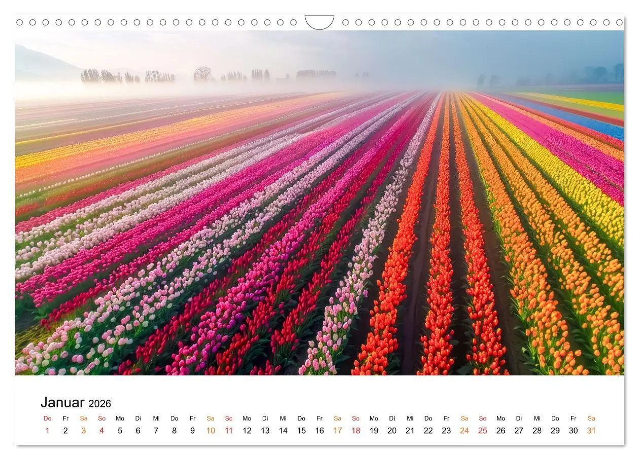 Bild: 9783457401026 | Tulpen - ein Farbenmeer (Wandkalender 2026 DIN A3 quer), CALVENDO...