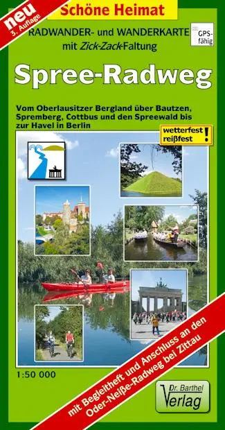 Cover: 9783895911026 | Spree-Radweg 1 : 50 000. Radwanderkarte | (Land-)Karte | Schöne Heimat