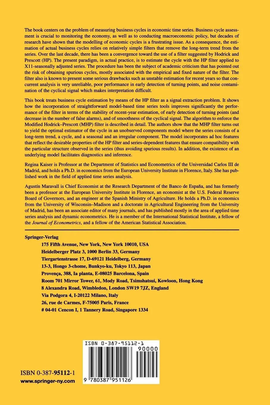 Rückseite: 9780387951126 | Measuring Business Cycles in Economic Time Series | Kaiser (u. a.)