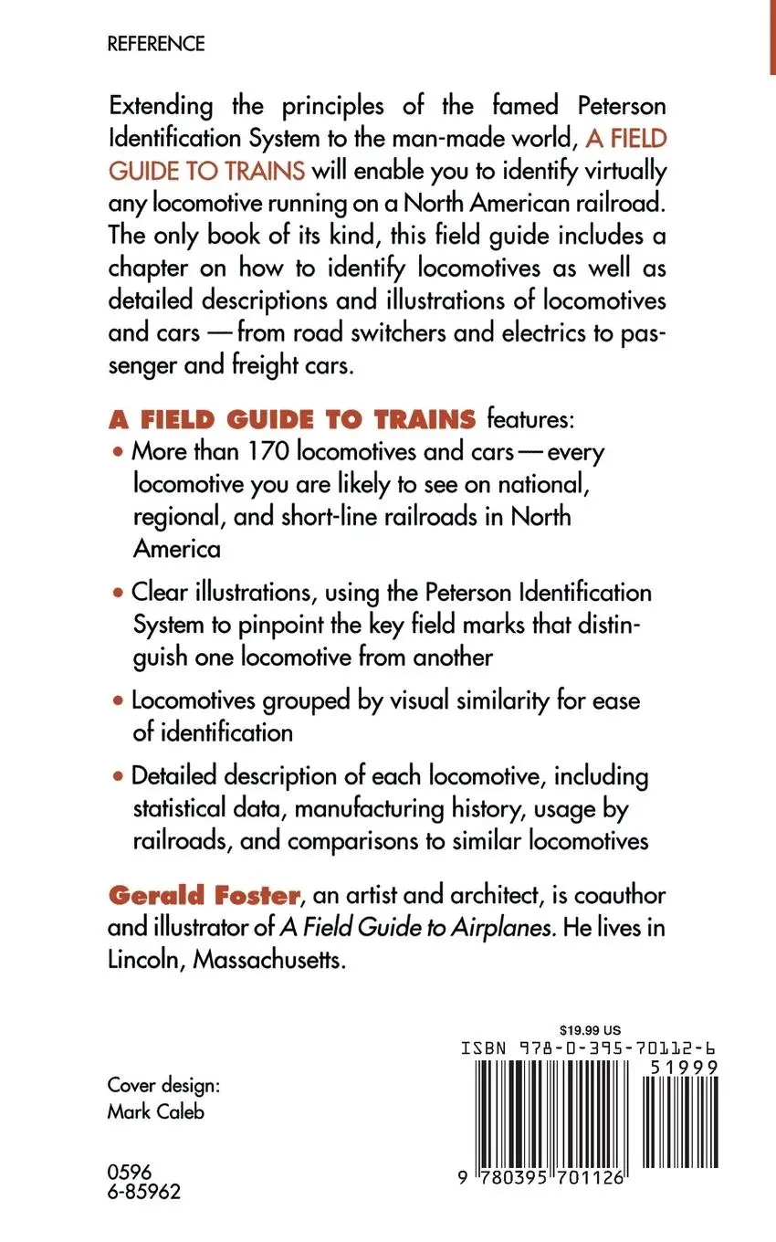 Rückseite: 9780395701126 | A Field Guide to Trains of North America | Gerald Foster | Taschenbuch