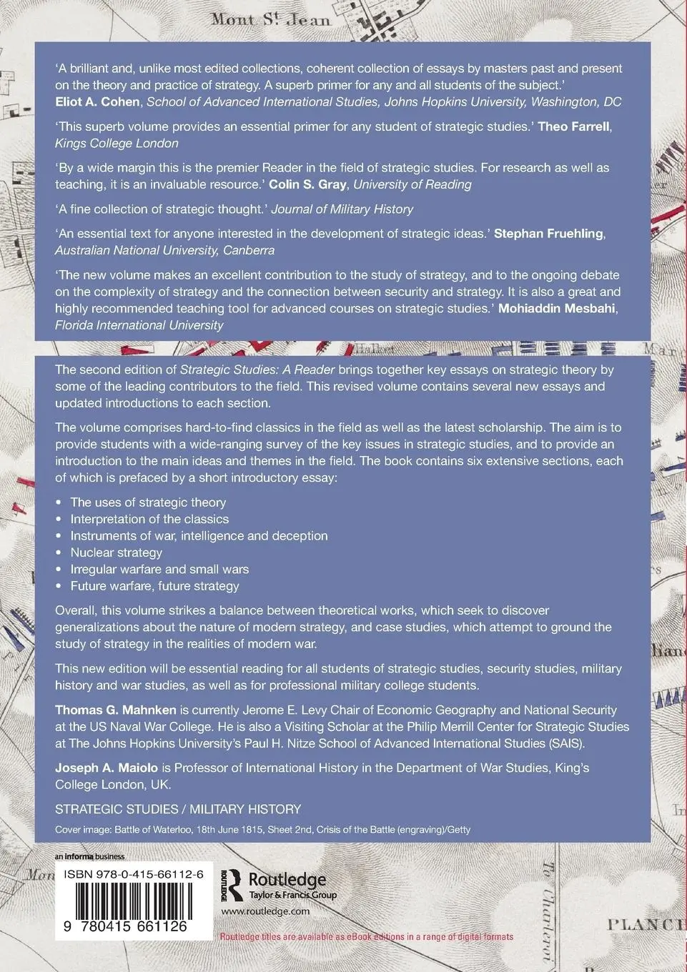Rückseite: 9780415661126 | Strategic Studies | A Reader | Thomas G. Mahnken (u. a.) | Taschenbuch