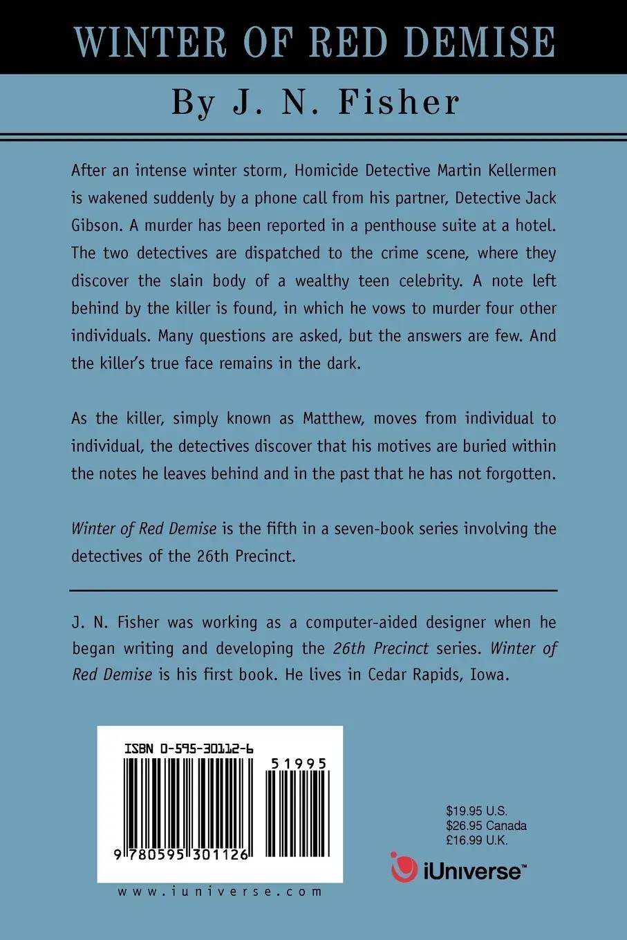 Rückseite: 9780595301126 | Winter of Red Demise | 26th Precinct Book 5 | J. N. Fisher | Buch