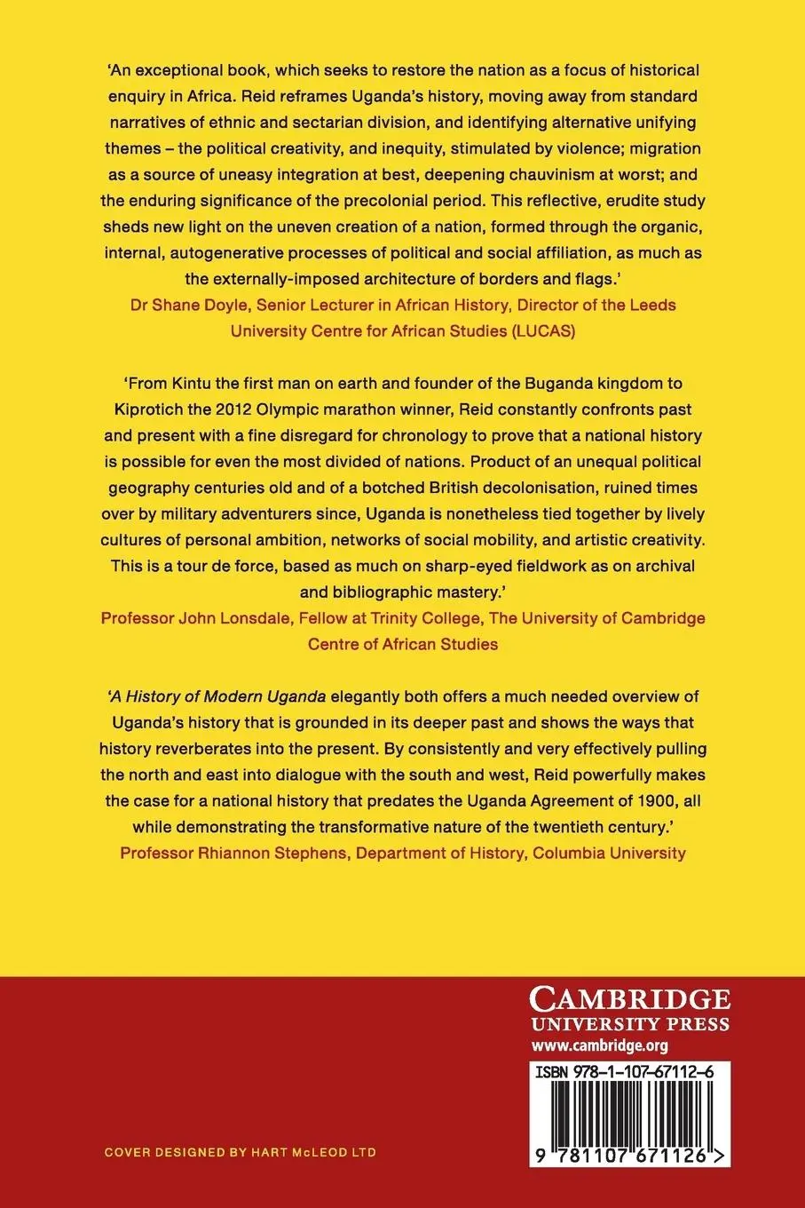 Rückseite: 9781107671126 | A History of Modern Uganda | Richard J. Reid | Taschenbuch | Englisch