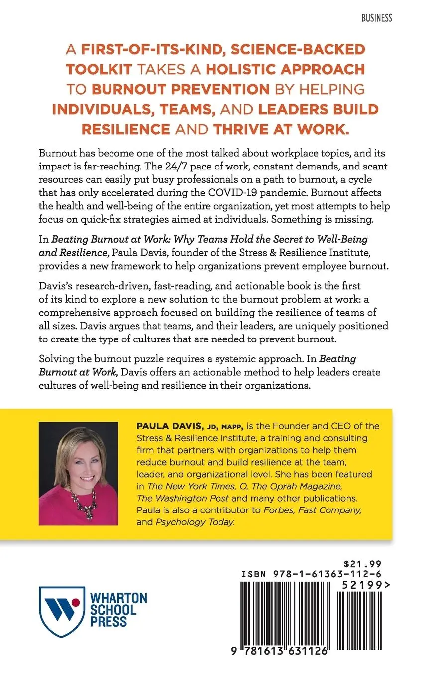 Rückseite: 9781613631126 | Beating Burnout at Work | Paula Davis | Taschenbuch | Englisch | 2021