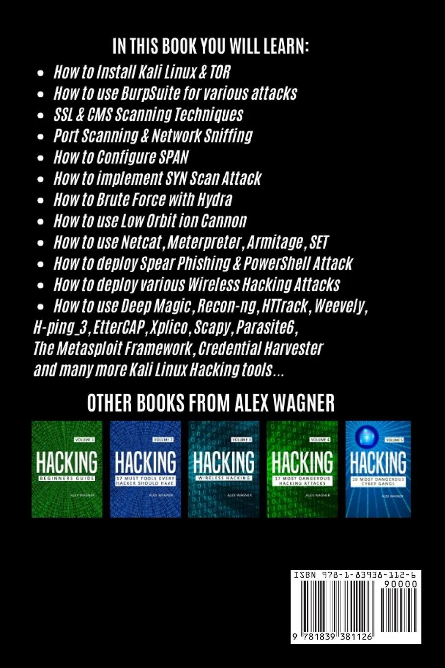 Rückseite: 9781839381126 | HACKING WITH KALI LINUX | Penetration Testing Hacking Bible | Wagner