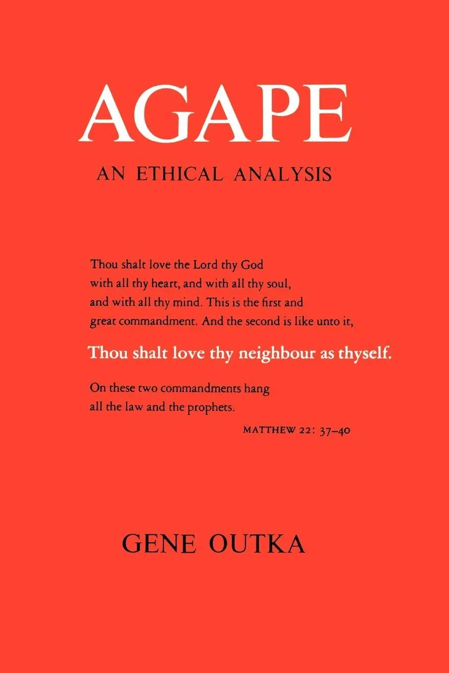 Cover: 9780300021226 | Agape | Gene Outka | Taschenbuch | Einband - flex.(Paperback) | 1977